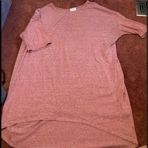 LULAROE PINK HEATHERED IRMA HI LO TOP